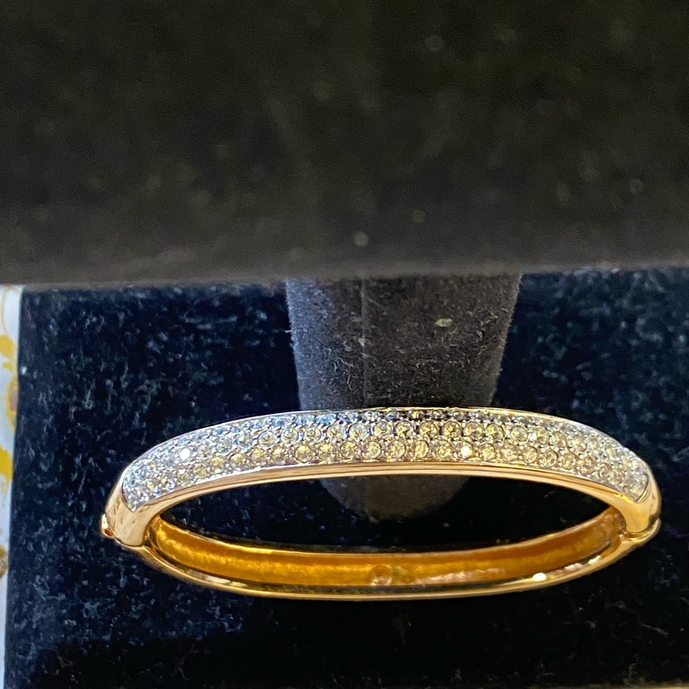 Gold and Swarovski Crystal Paved Bracelet